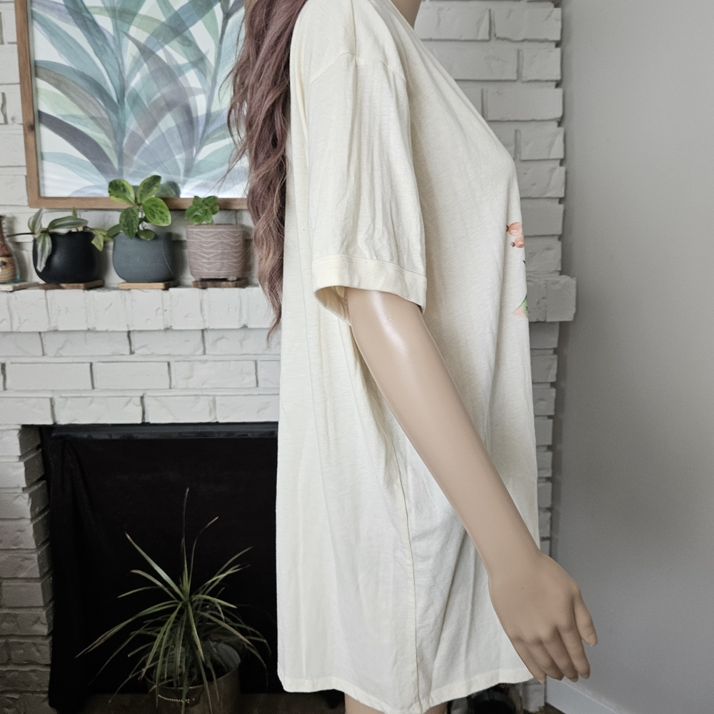 Lularoe shirt plus size 3XL cream yellow pumpkin print tunic top short sleeves - Picture 5 of 13